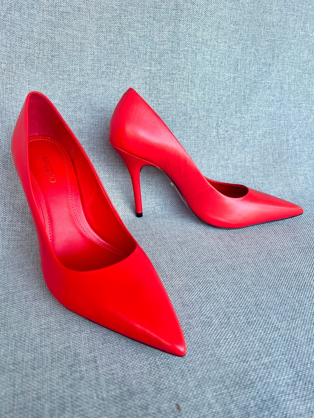 Arezzo Emily High Stiletto Leather shoes bright red size 7,5